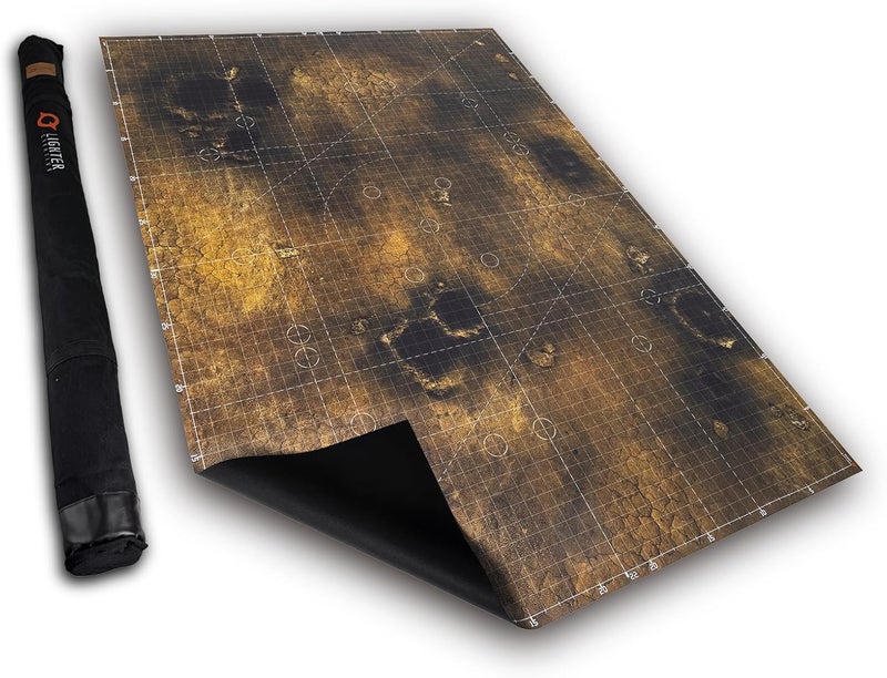 Lighter Creative Store 44'' x 60'' Battle Mat Gridded War-Gaming Mat for WH40K Pariah Nexus Deployment Zone - Made of Synthetic Leather, 1.1mm Thickness (Doomsday Barrens) - Image 1